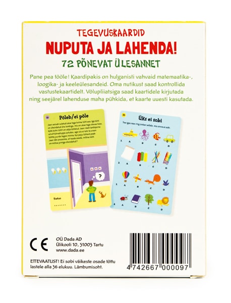 TEGEVUSKAARDID NUPUTA JA LAHENDA 1. 72 PÕNEVAT ÜLESANNET