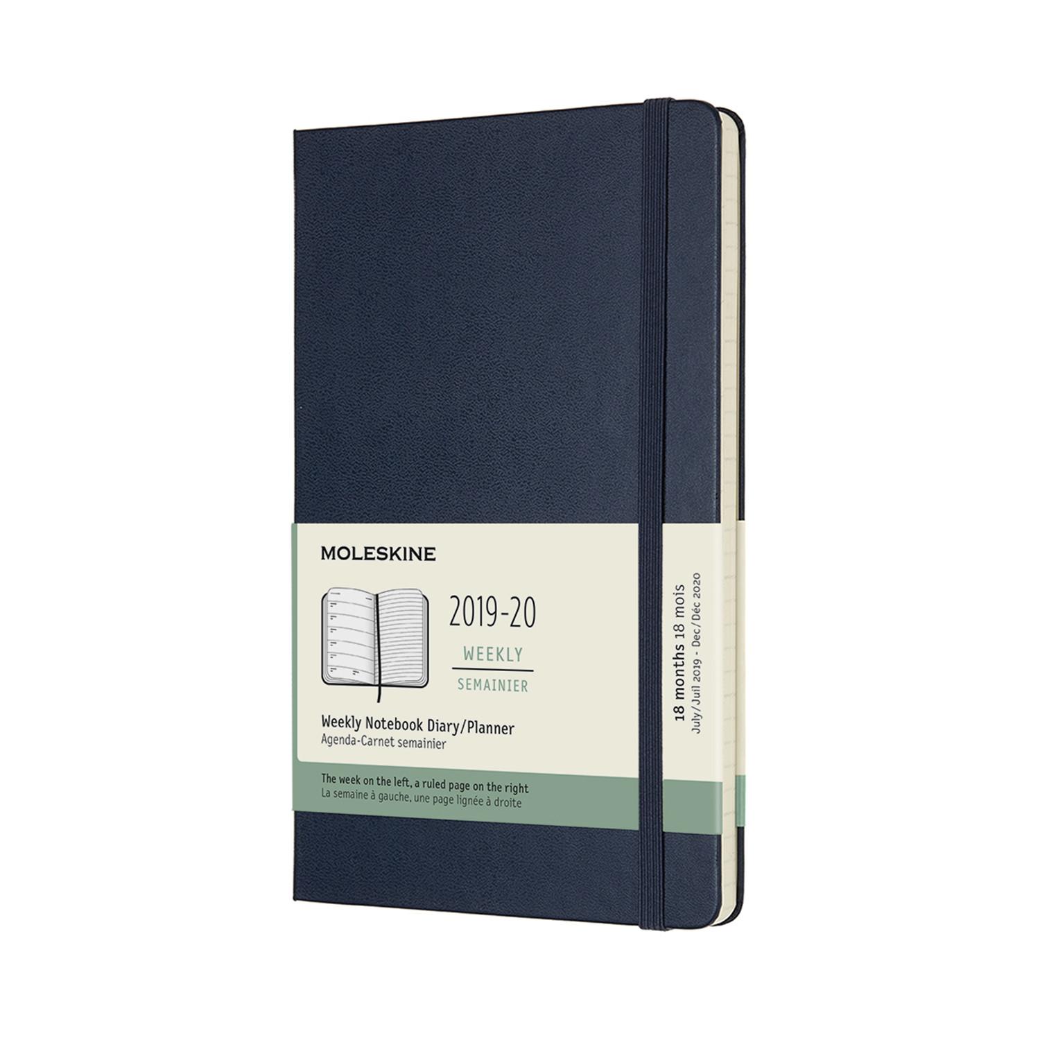 Moleskine 2019-20 18M Weekly Diary Large Sapphireblue Hard Cover