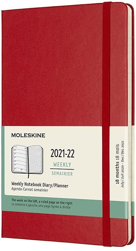 Moleskine 18M (07.21-2022) Weekly Notebook Large SCARLET RED