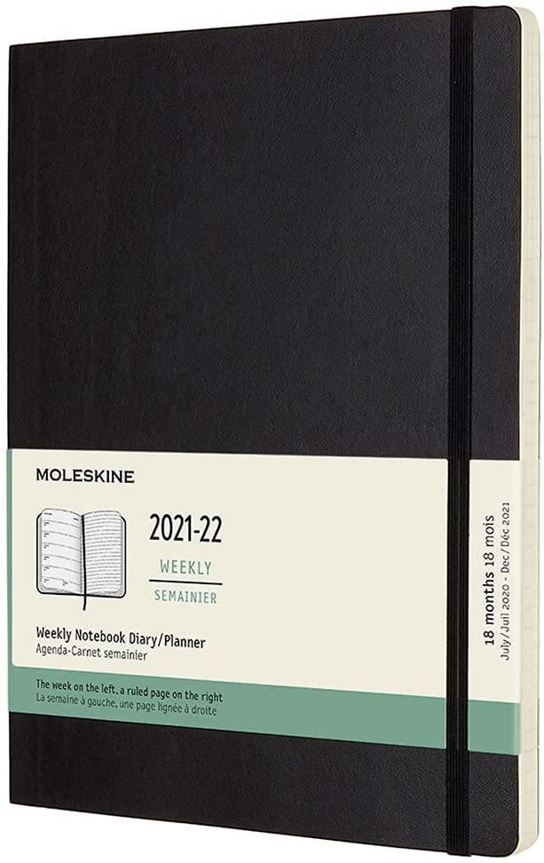 Moleskine 18M (07.21-2022) Weekly Notebook XlargebBLACK