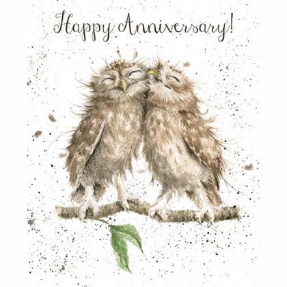 Wrendale õnnitluskaart Anniversary Owls