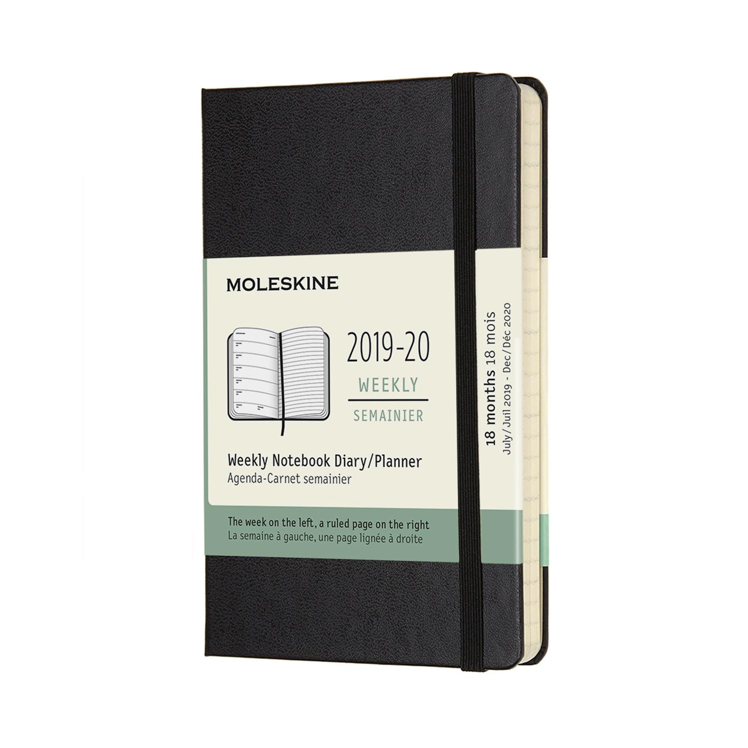 Moleskine 2019-20 18M Weekly Diary Pocket Black Hard Cover