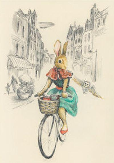 Õnnitluskaart Rabbit Cyclist