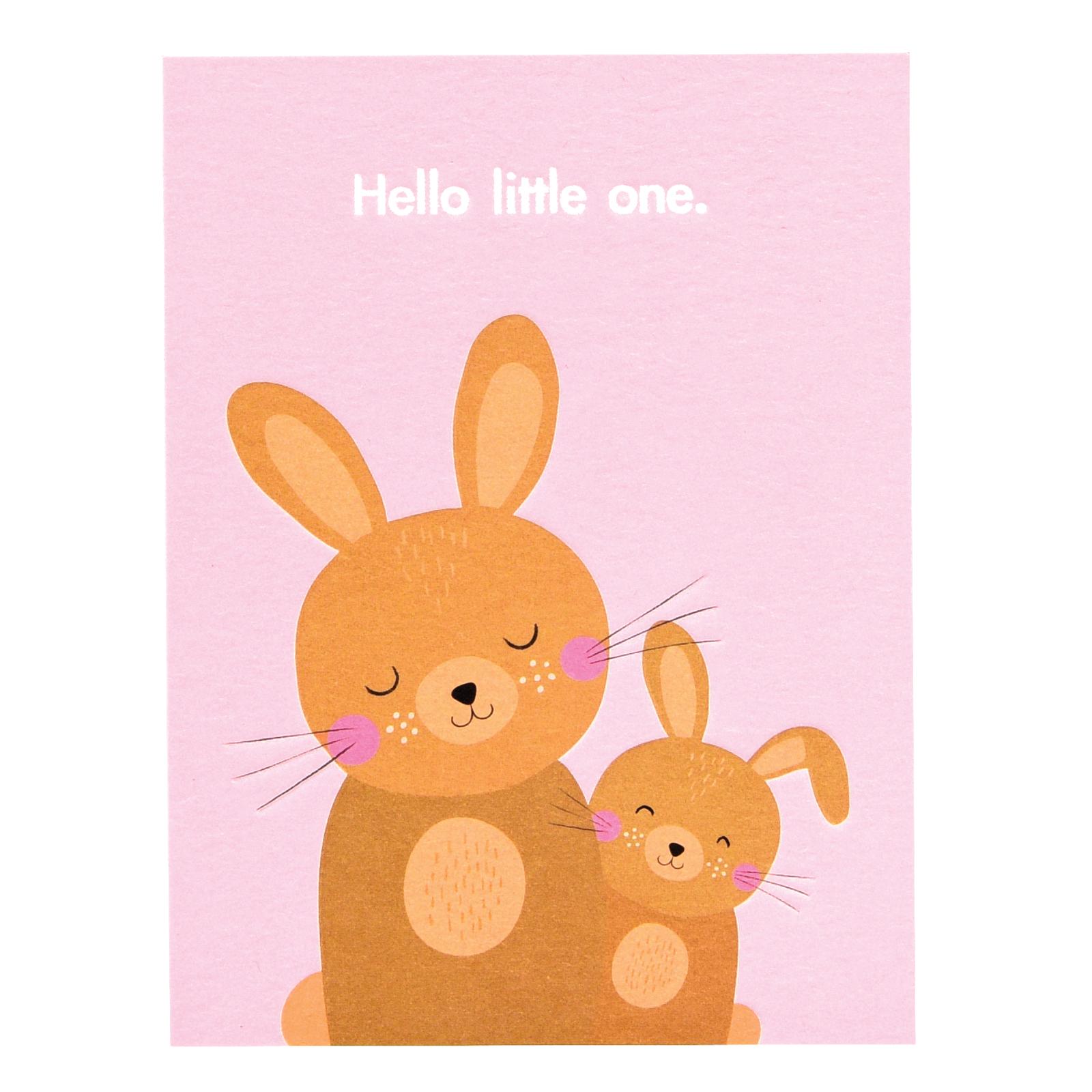 Õnnitluskaart Hello Little One Bunny