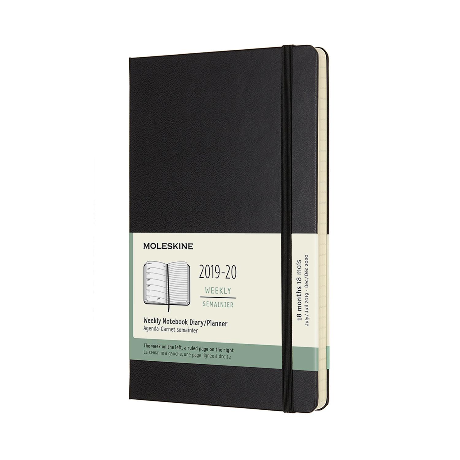 Moleskine 2019-20 18M Weekly Diary Large Black Hard Cover