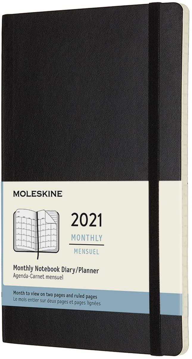 2021 Moleskine 12M Monthly Diary Large, Black