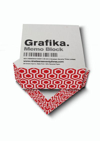 MÄRKMEPLOKK GRAFIKA RED/WHITE HEXAGON