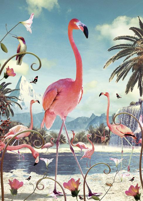 Õnnitluskaart Standing Flamingo