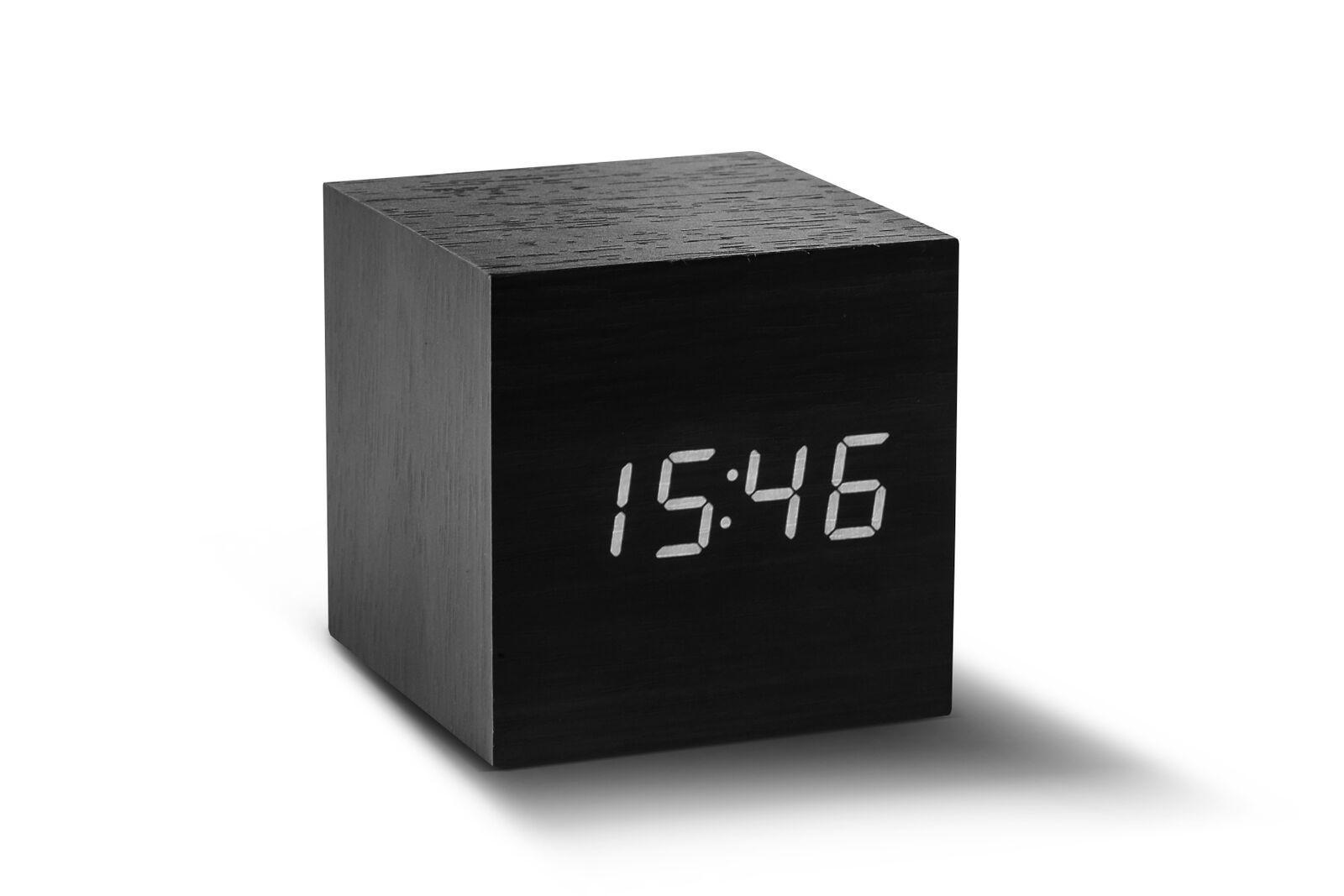 Äratuskell Cube Black Click Clock