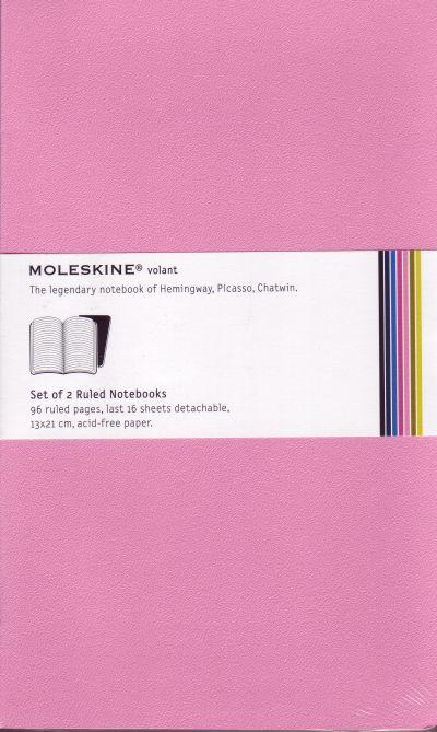 Moleskine Large Ruled Volant Notebook 2 Set Pink