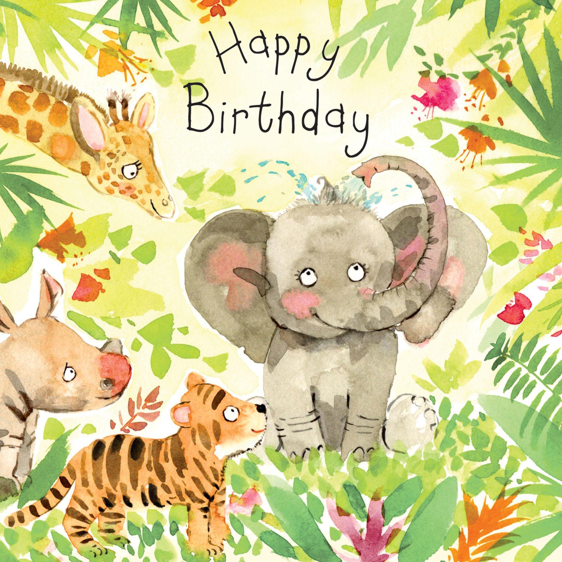 Õnnitluskaart Happy Birthday Elephant