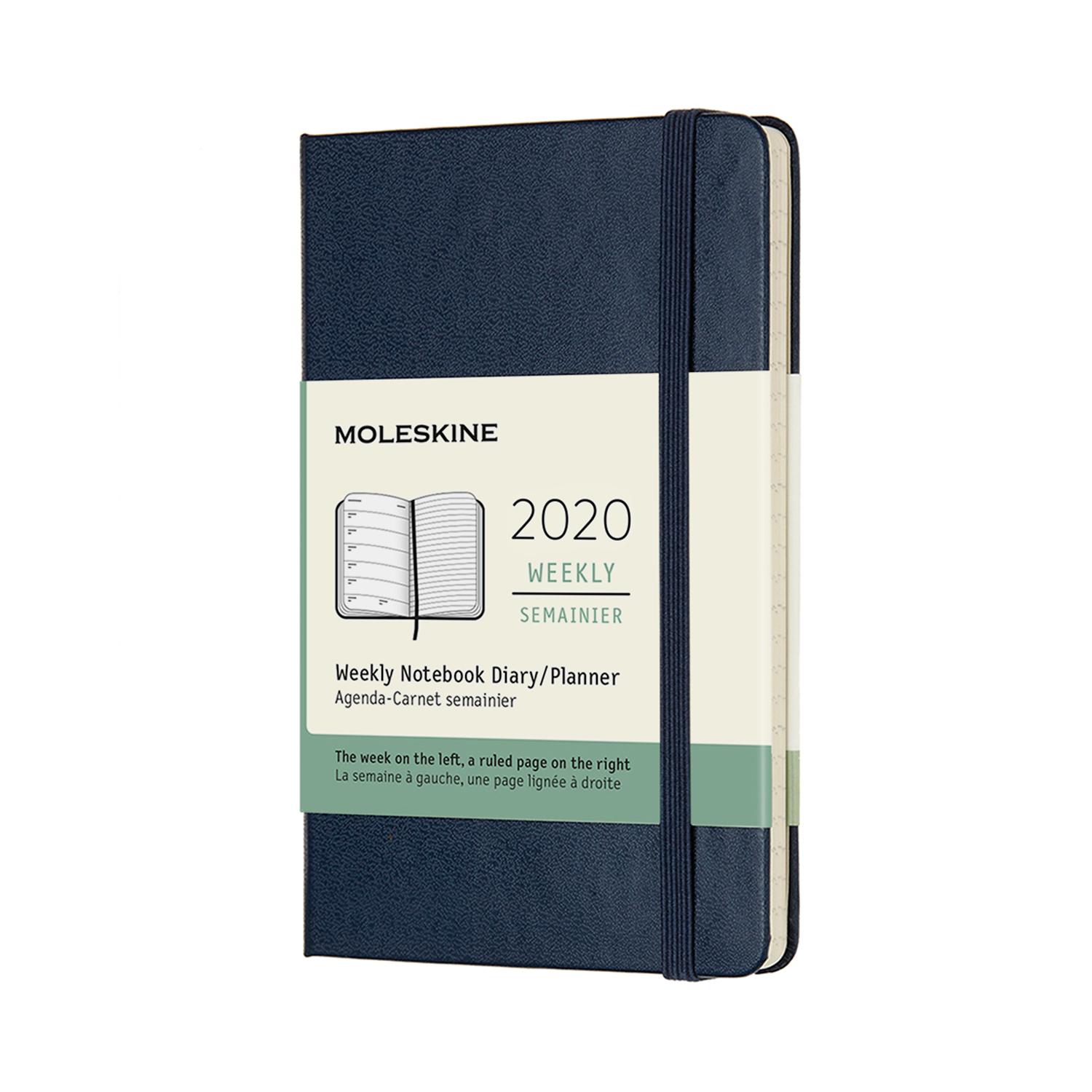 2020 Moleskine 12M Weekly Notebook Pocket Sapphireblue Hard Cover