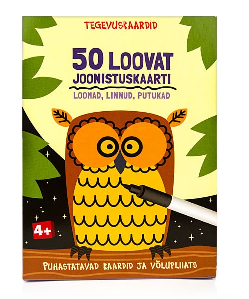 TEGEVUSKAARDID 50 LOOVAT JOONISTUSKAARTI. LOOMAD,LINNUD, PUTUKAD