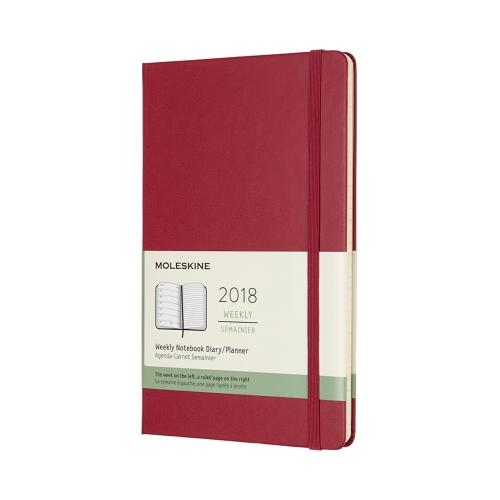 2018 Moleskine 12M Weekly Notebook Large Berry Rose Hard