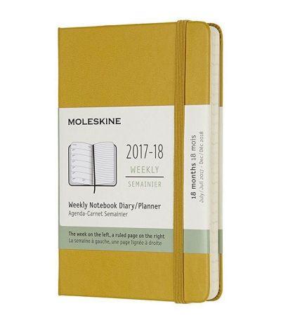 Moleskine 2017-18 18M Weekly Notebook Pocket Maple YELLOW HARD COVER