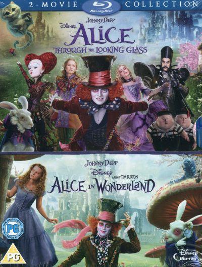 ALICE IN WONDERLAND (2010) / ALICE THROUGH THE LOOING GLASS (2016) 4BRD