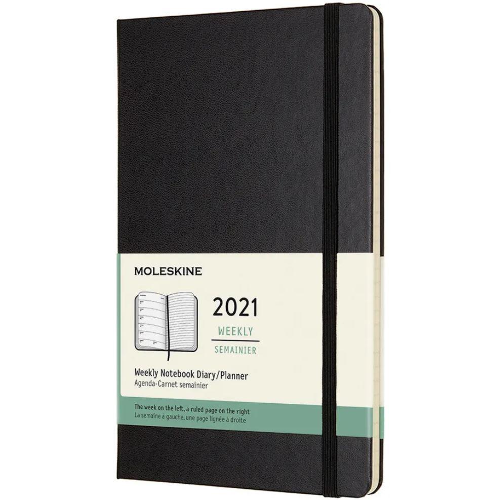 2021 Moleskine 12M Weekly Notebook Large, Black