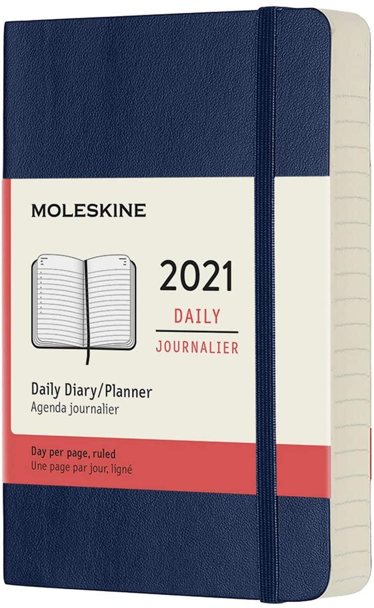2021 Moleskine 12M Daily Diary Pocket, Sapphire BlUE