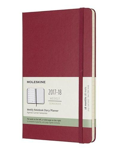 Moleskine 2017-18 18M Weekly Notebook Large BerryrROSE HARD COVER