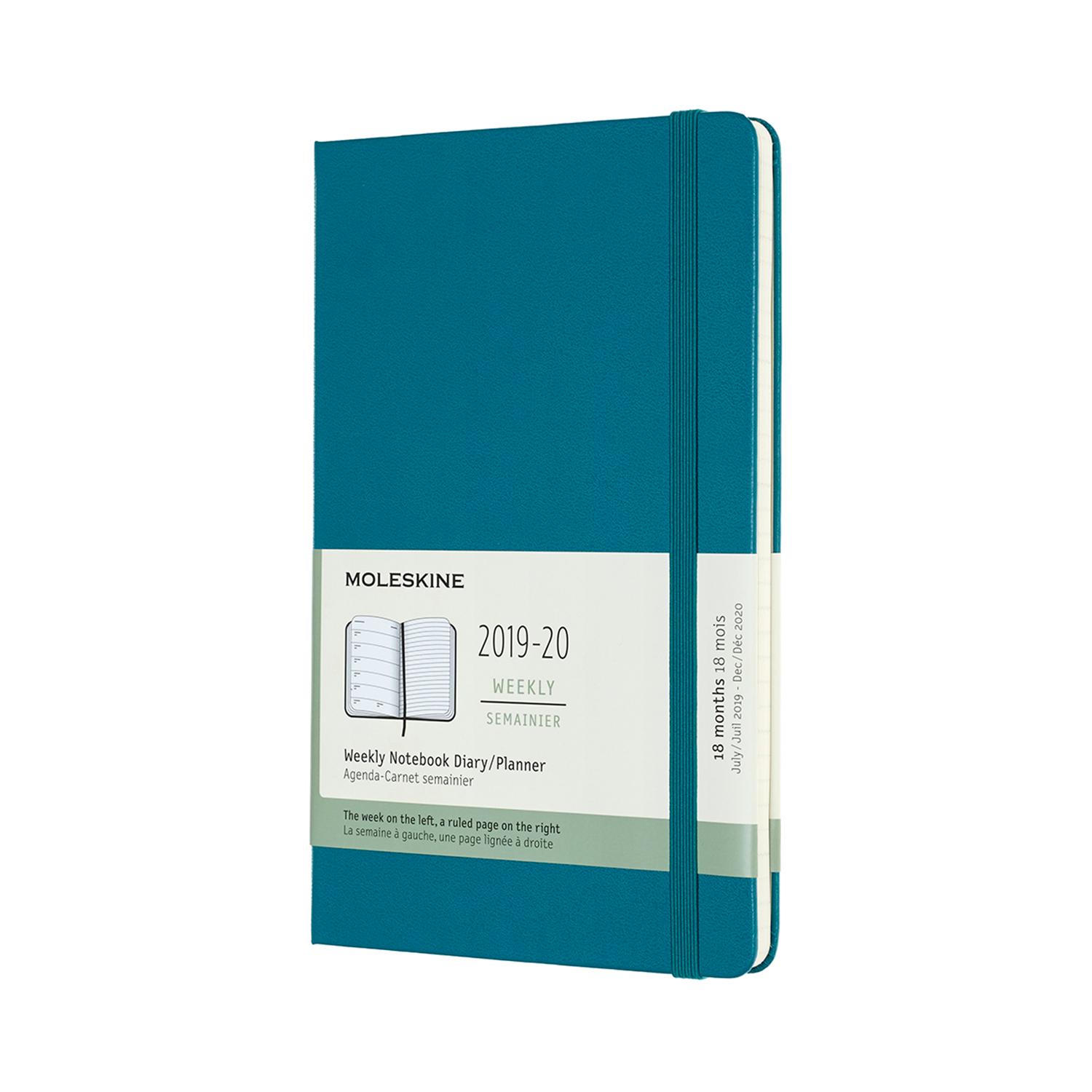 2020 Moleskine 12M Weekly Notebook Large Magneticgreen Hard Cover