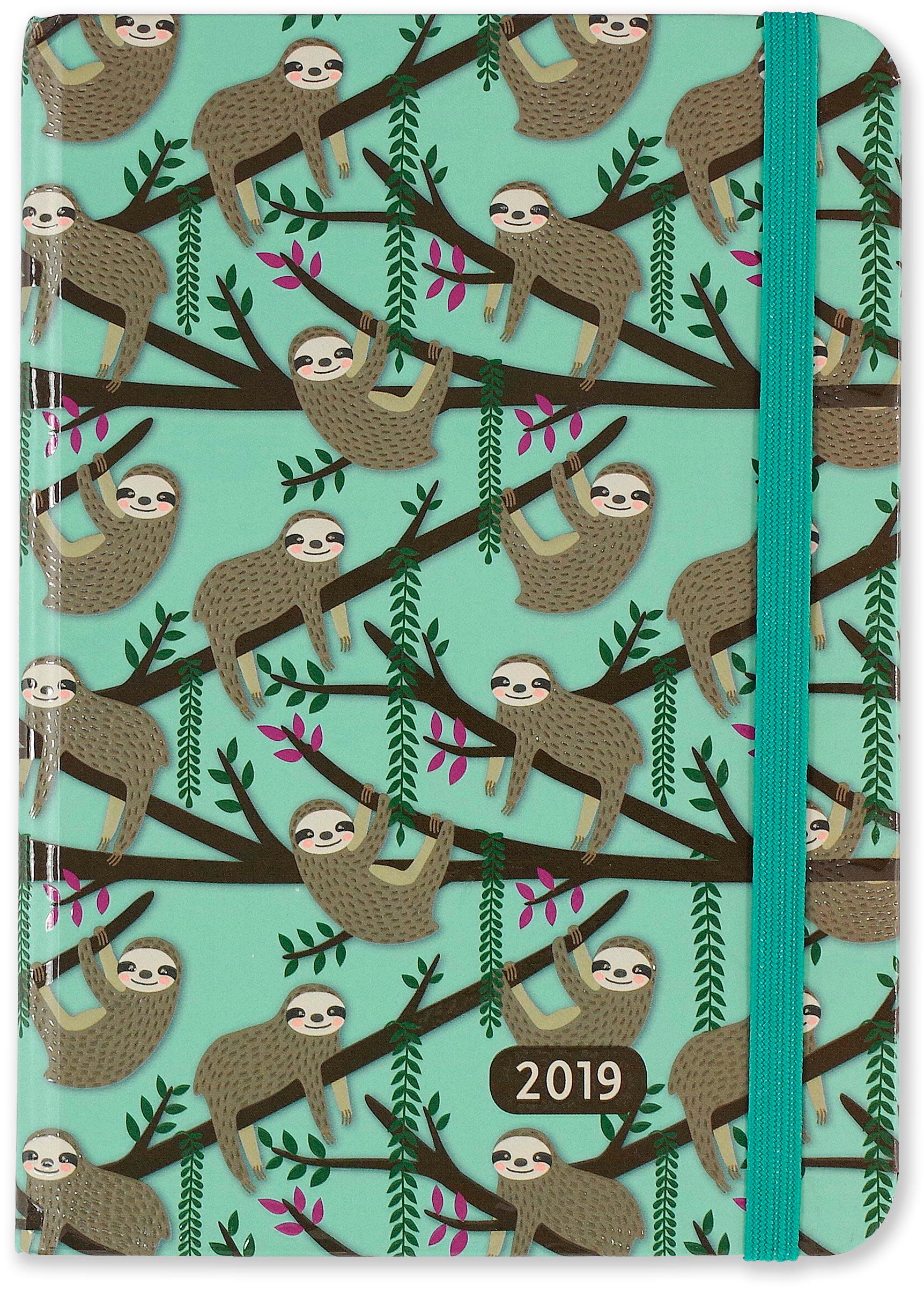 2019 Kalendermärkmik Sloth Blue 16-Month