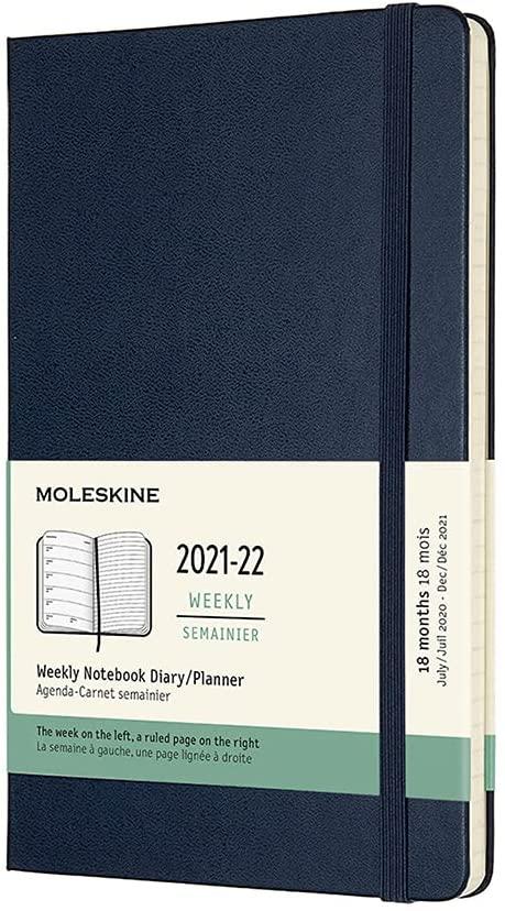 Moleskine 18M (07.21-2022) Weekly Notebook Large SAPPHIRE BLUE