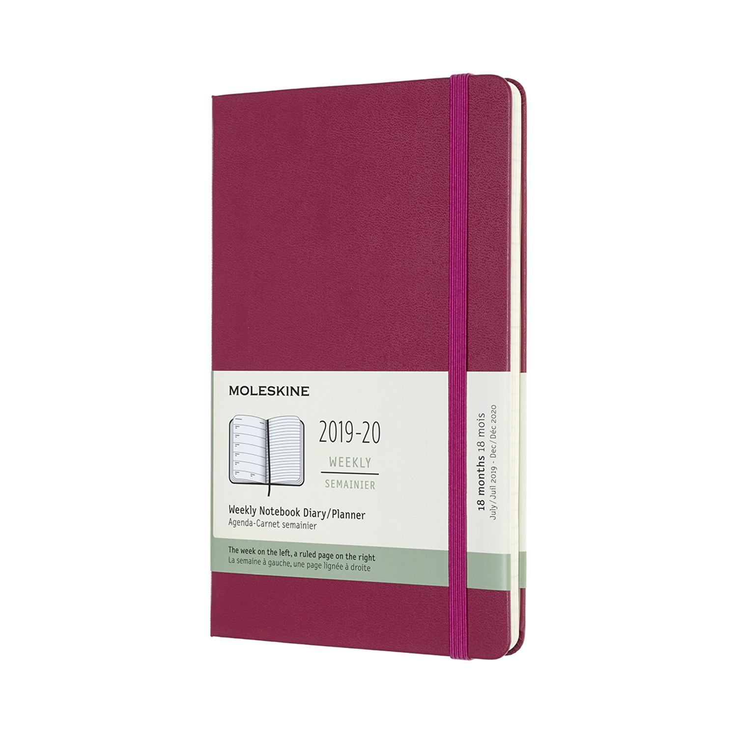 Moleskine 2019-20 18M Weekly Diary Large Snappy Pink Hard Cover