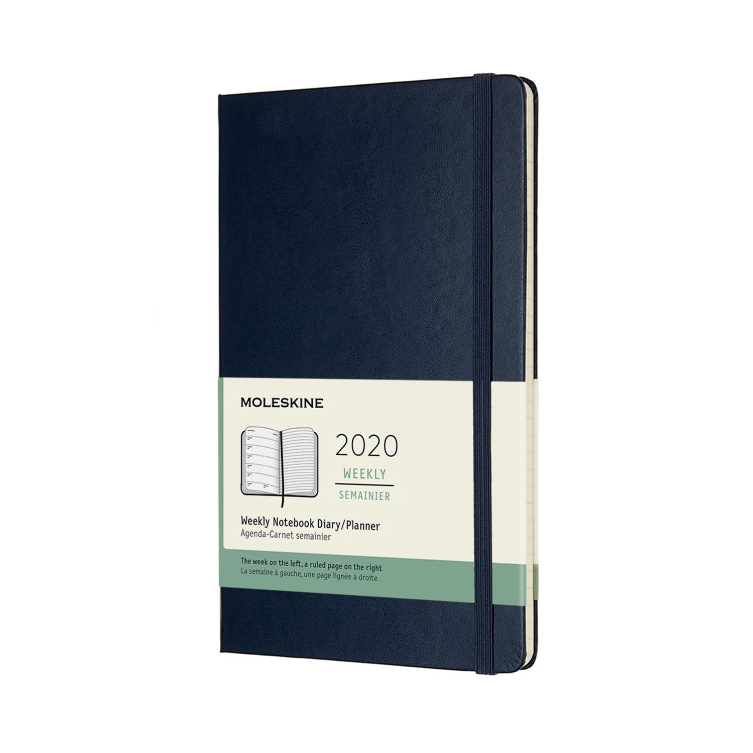 2020 Moleskine 12M Weekly Notebook Large Sapphireblue Hard Cover