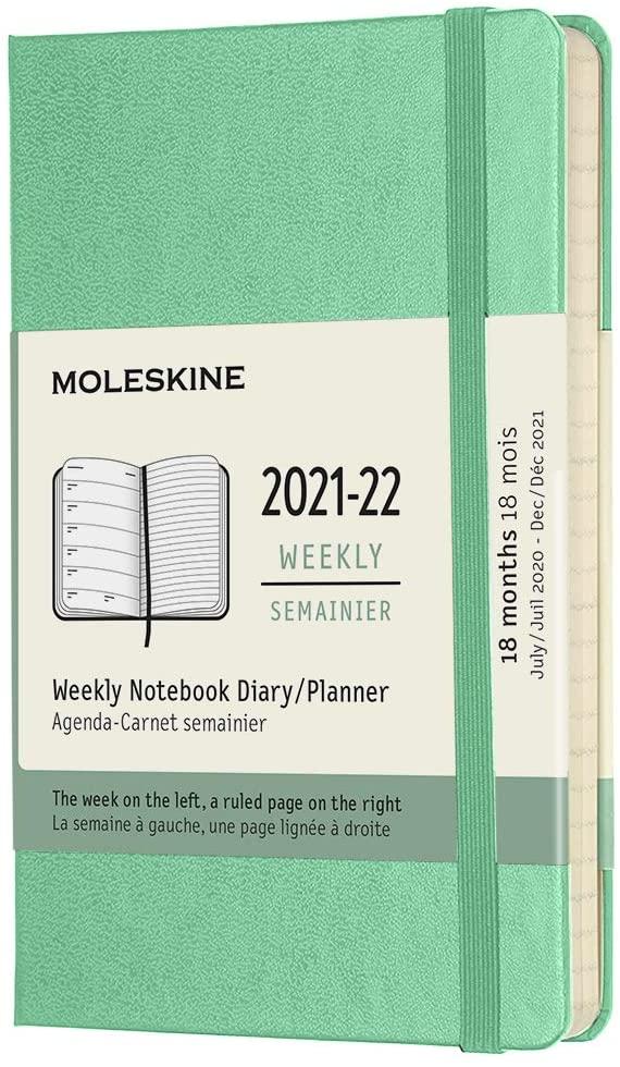 Moleskine 18M (07.21-2022) Weekly Notebook Pocket, ICE GREEN
