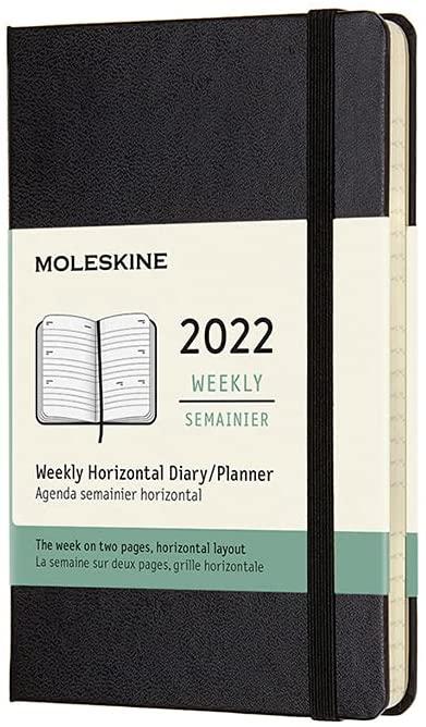 Moleskine 12M (2022) Weekly Horizontal Diary PockeT, BLACK