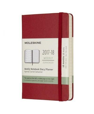Moleskine 2017-18 18M Weekly Notebook Pocket ScarlET RED HARD COVER