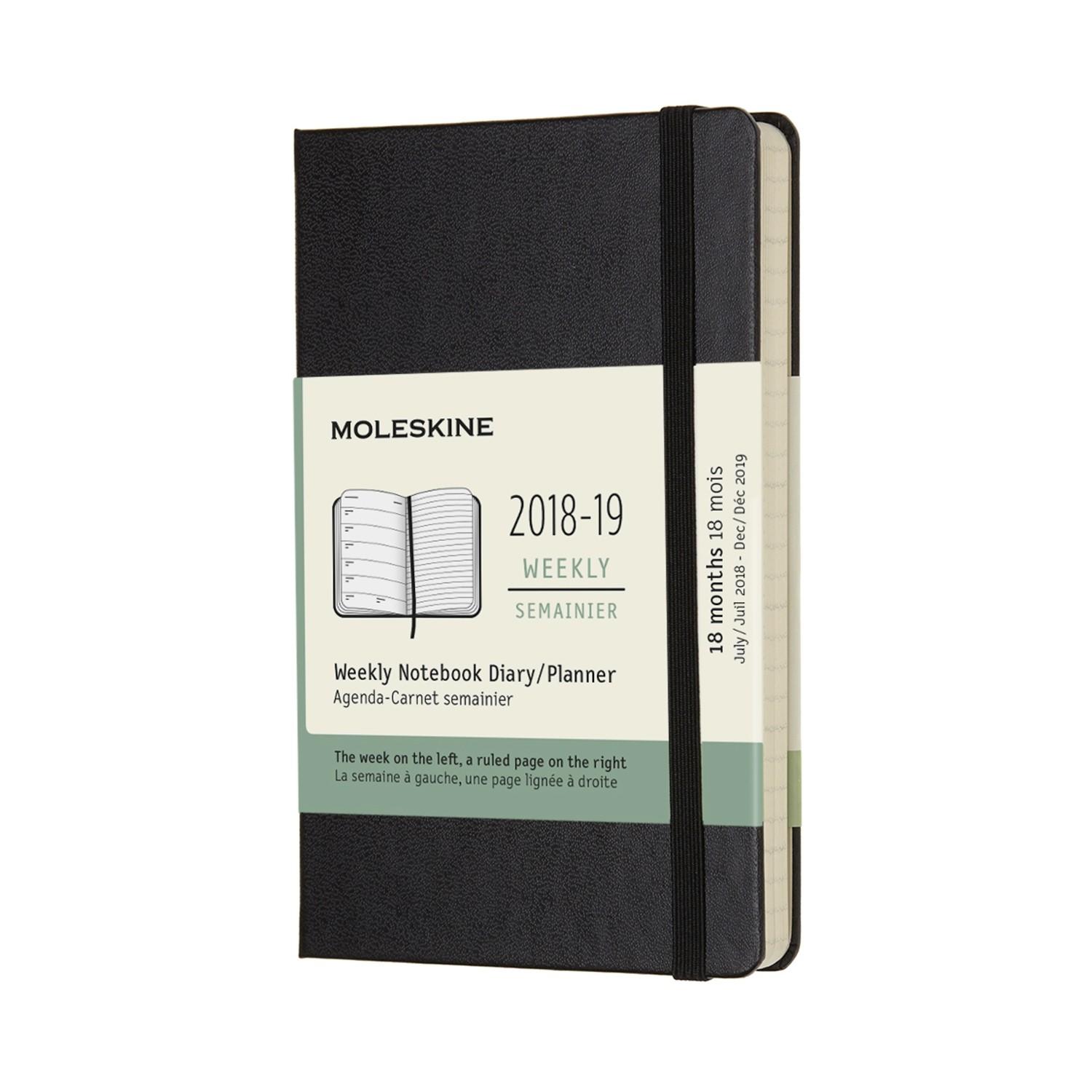 Moleskine 2018-19 18M Weekly Notebook Large BlackhHARD COVER