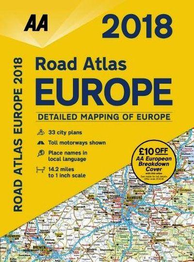 Aa Road Atlas Europe 2018