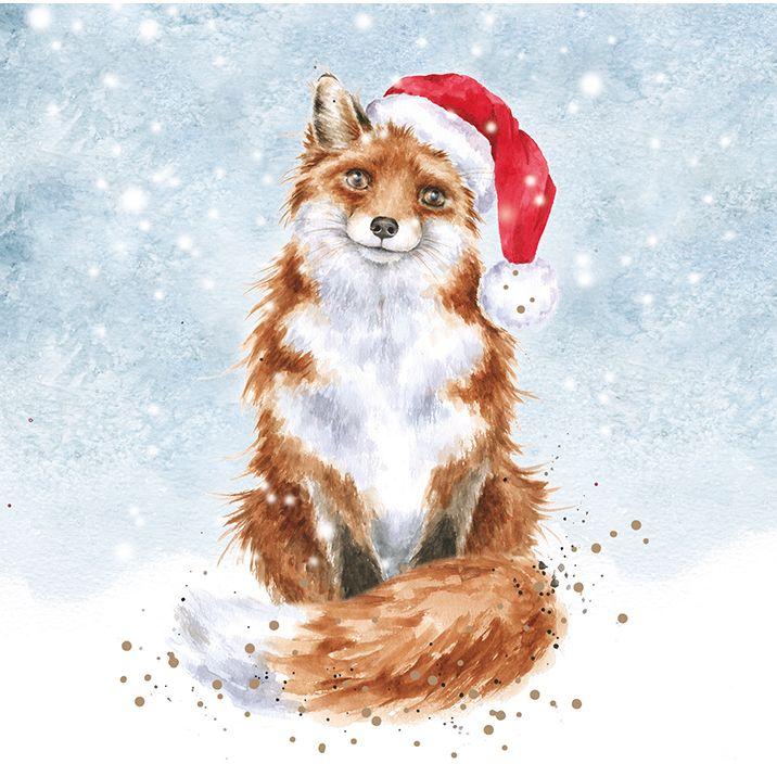 Wrendale jõulukaartide komplekt Festive Fox, 8tk