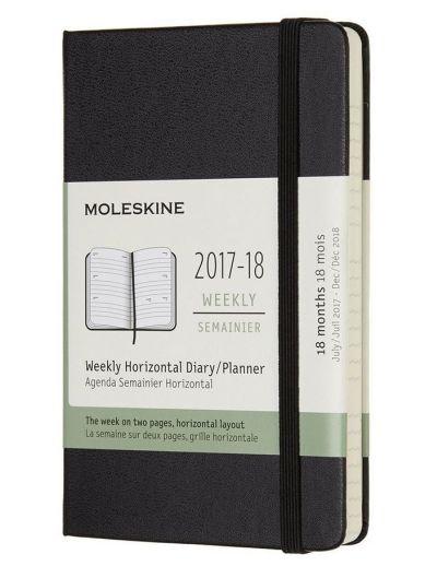 Moleskine 2017-18 18M Planner Weekly Horizontal PoCKET BLACK HARD COVER