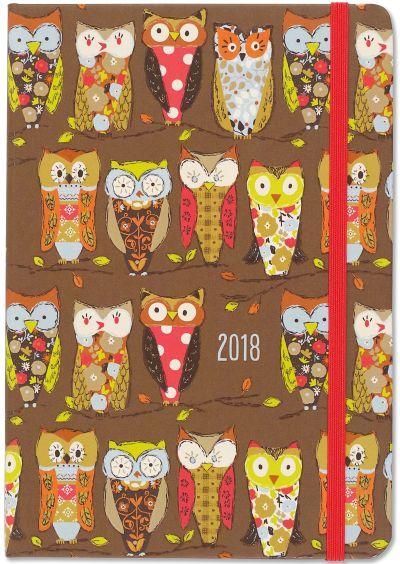 2018 Kalendermärkmik Perching Owls 16-Month