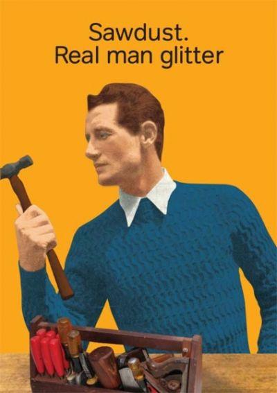 Õnnitluskaart Real Man Glitter