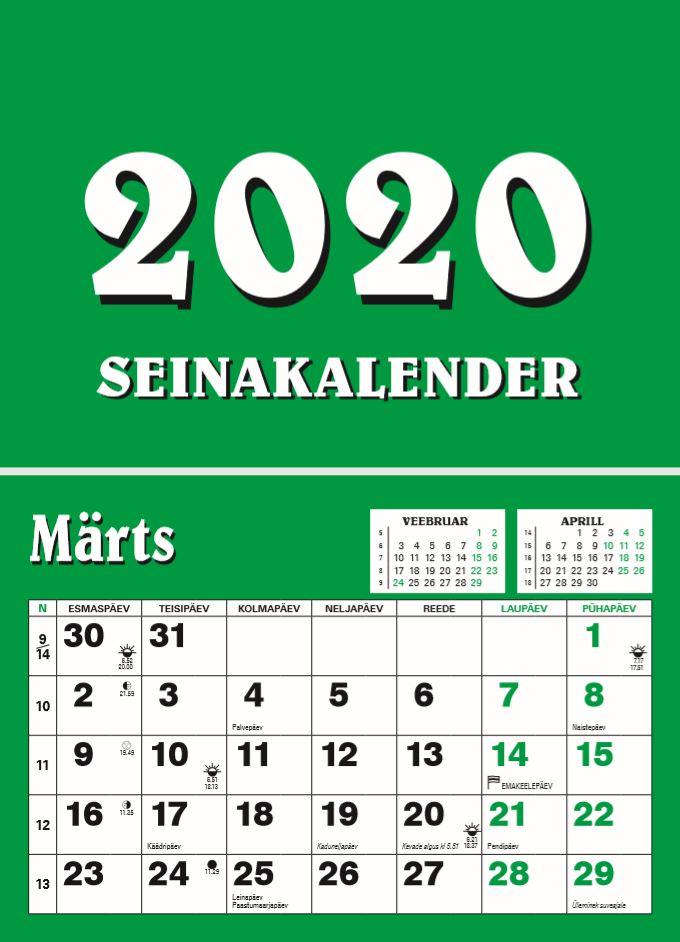 LIHTNE SEINAKALENDER B5 2020