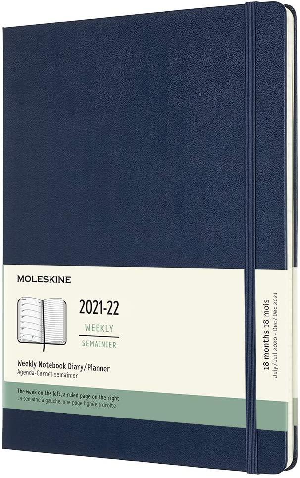 Moleskine 18M (07.21-2022) Weekly Notebook XlargesSAPPHIRE BLUE