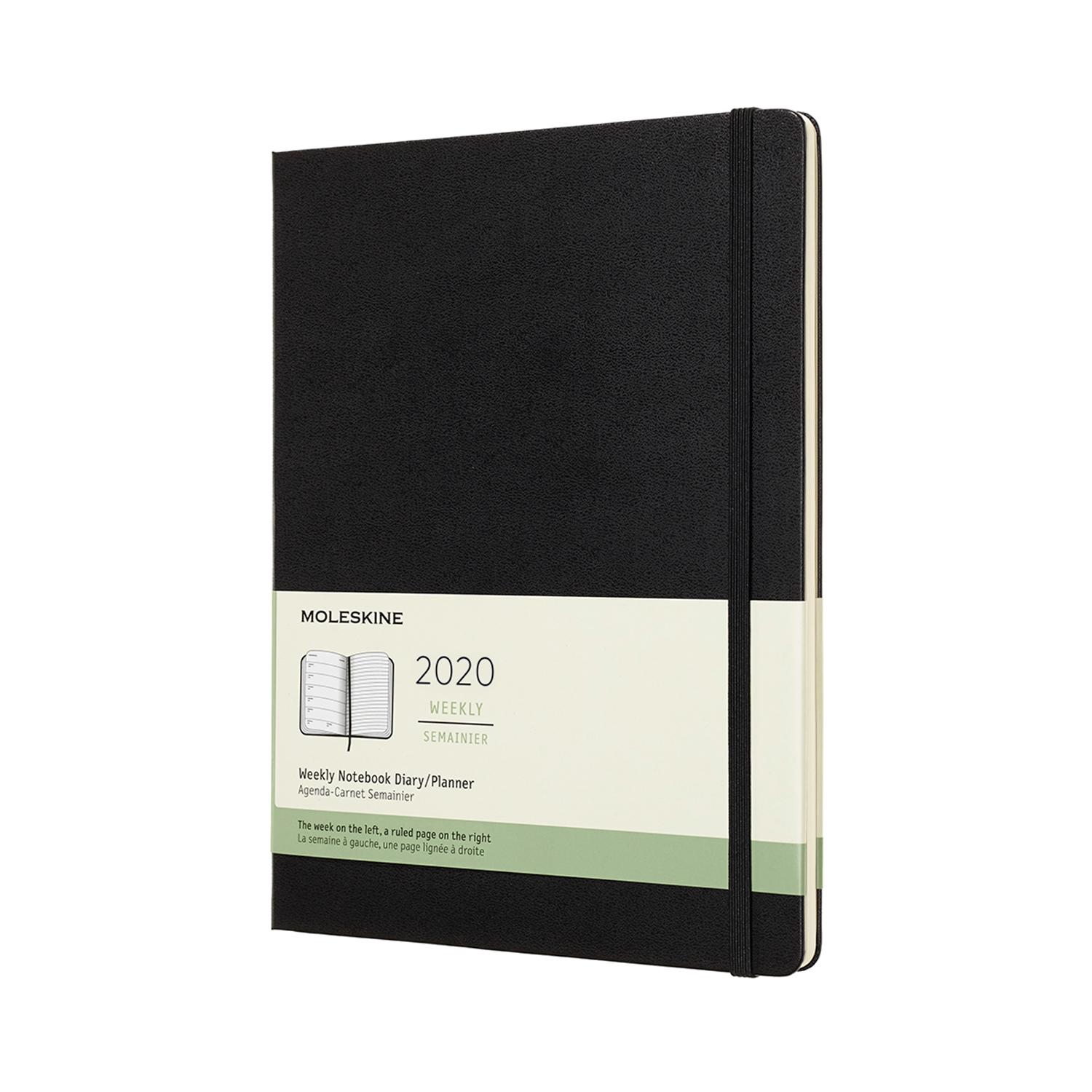 2020 Moleskine 12M Weekly Notebook Xlarge Black Hard Cover