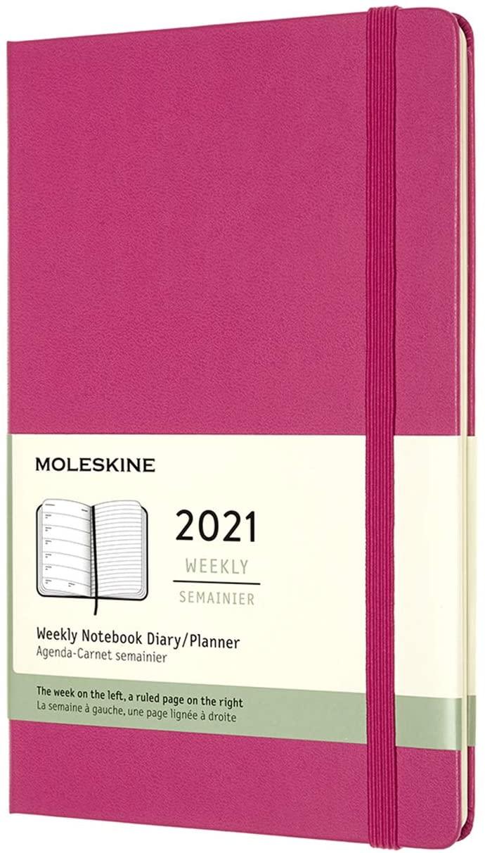 2021 Moleskine 12M Weekly Notebook Large, BougainvILLEA PINK