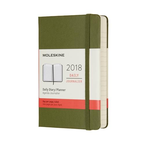 2018 Moleskine 12M Daily Pocket Elm Green Hard