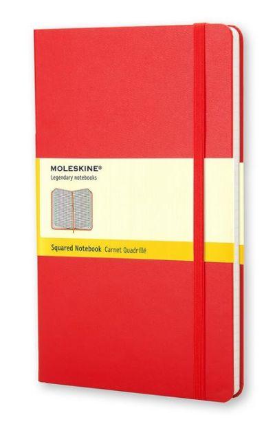 Moleskine Notebook Large Squared, Red, Hard Cover