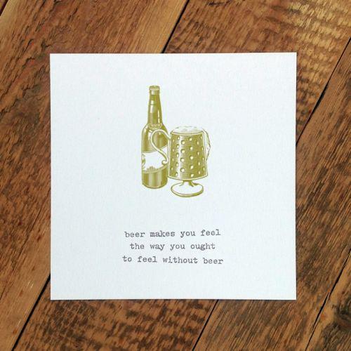 Õnnitluskaart Vintage Beer, Oliivroheline