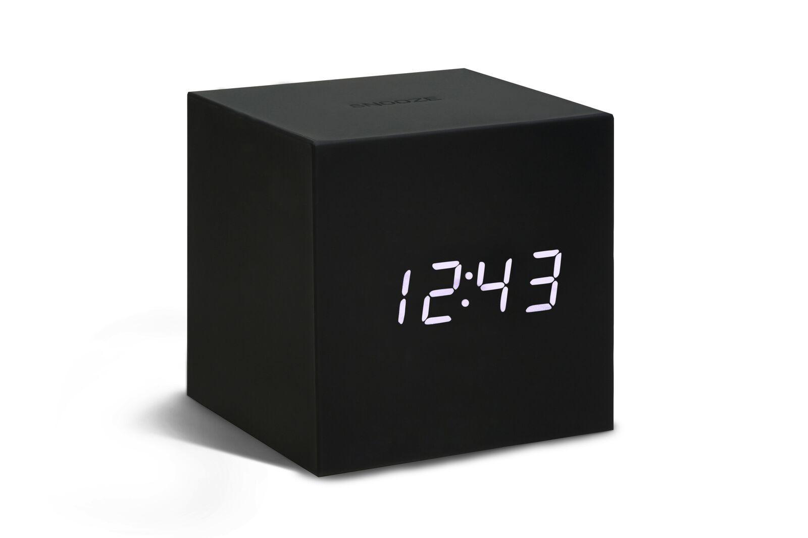 Äratuskell Gravity Cube Black Click Clock