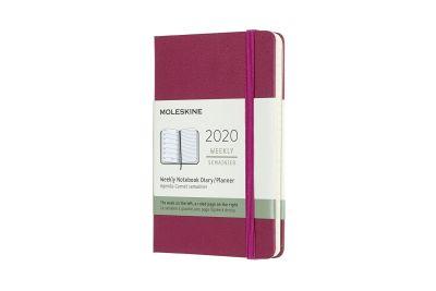 2020 Moleskine 12M Weekly Notebook Pocket Snappy Pink Hard Cover
