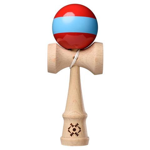KENDAMA TRIBUTE - RED WITH LIGHT BLUE SINGLE STRIP