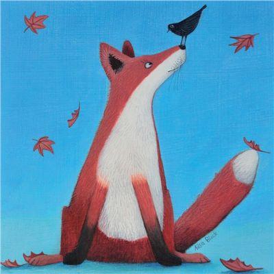 Õnnitluskaart Fox & Bird - Foxy Tails