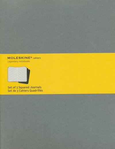 Moleskine Cahier Journals Xl Squared 3 Set PebblegE GREY