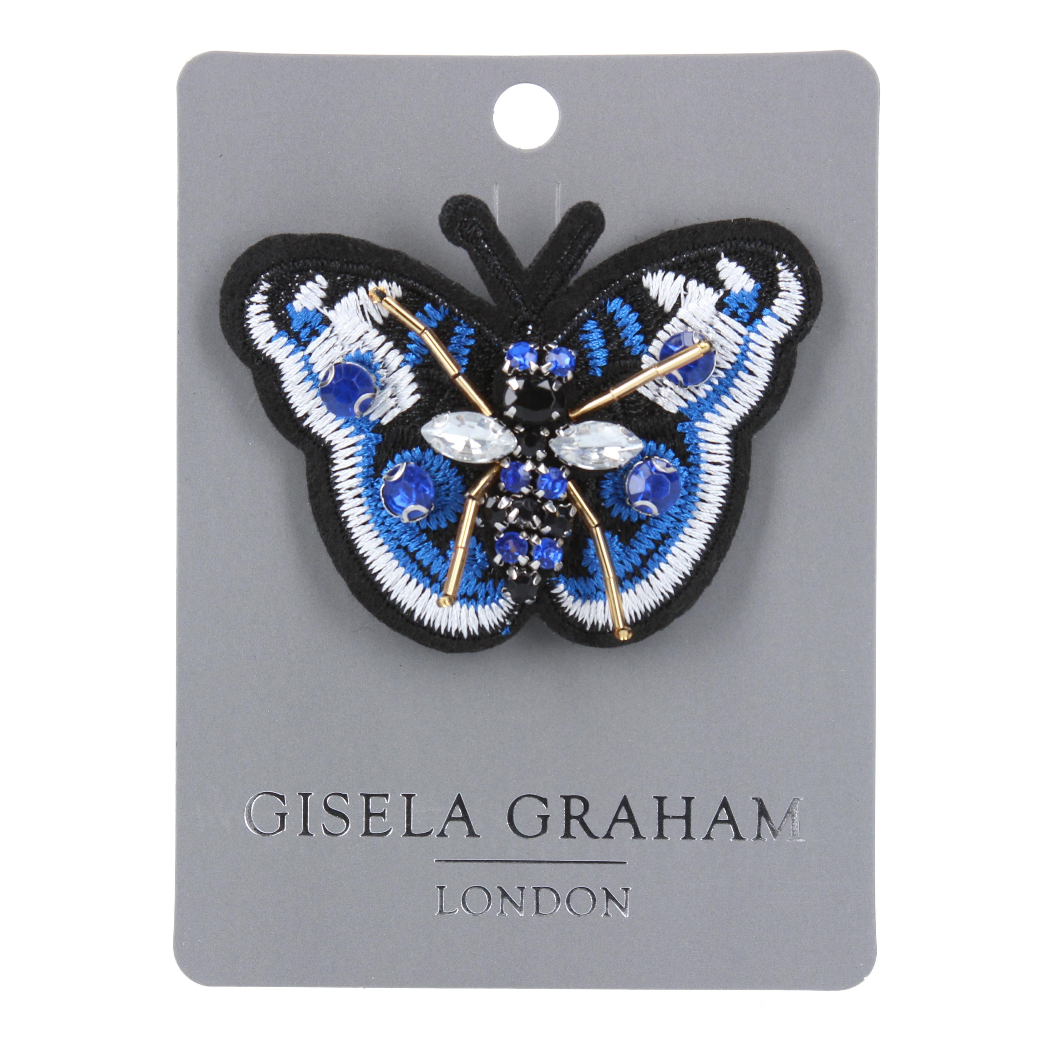 PROSS JEWELLED AND BEADED BUTTERFLY, BLUE